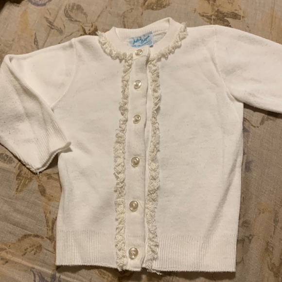 Julius Berger 100% Orlon acrylic, ivory cardigan - Picture 1 of 8